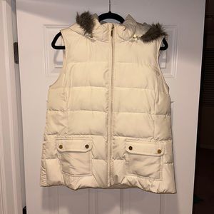 NWT Charter Club Vest with Faux Fur Hood